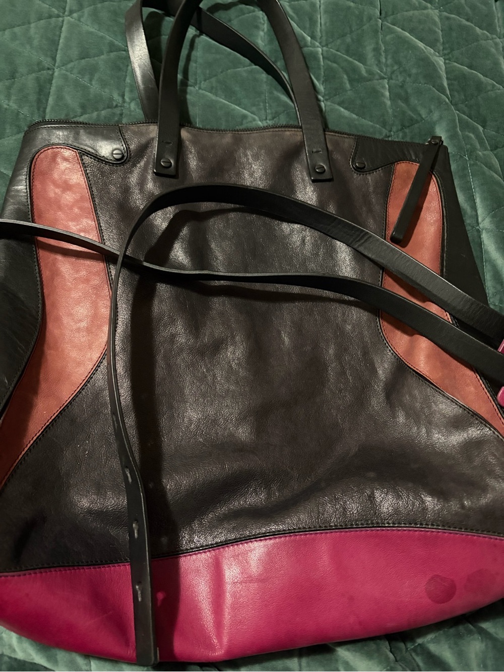 Vintage  diesel Black Gold Leather Tote Discontinued